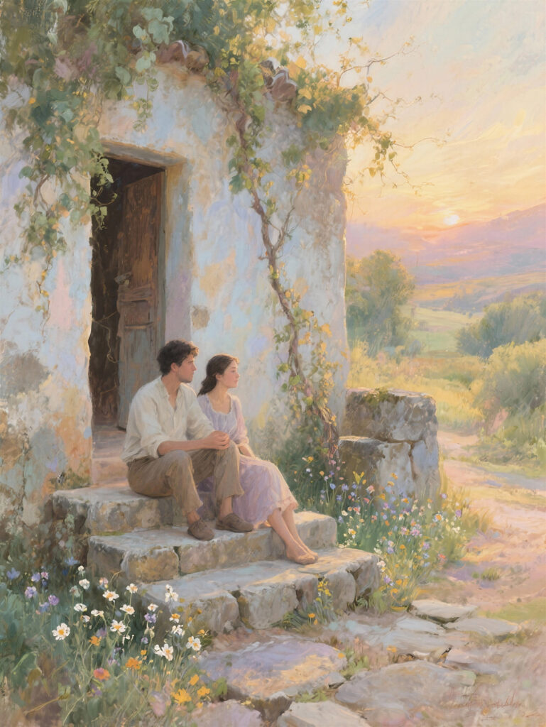 sunset serenity couple s quiet moment